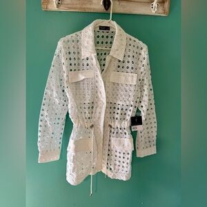 NWT Simply Vera Vera Wang Eyelet Jacket white Size Medium